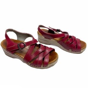 Dansko Sandal Leather upper Ankle Strap Red 6.5W
